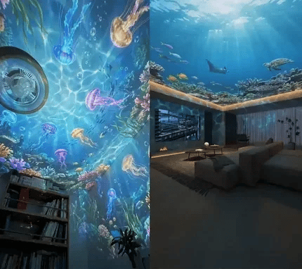 💥PKNEW® NEXT-GEN SMART PROJECTION HD Smart Dynamic 5D Holographic Night Light Projector💎