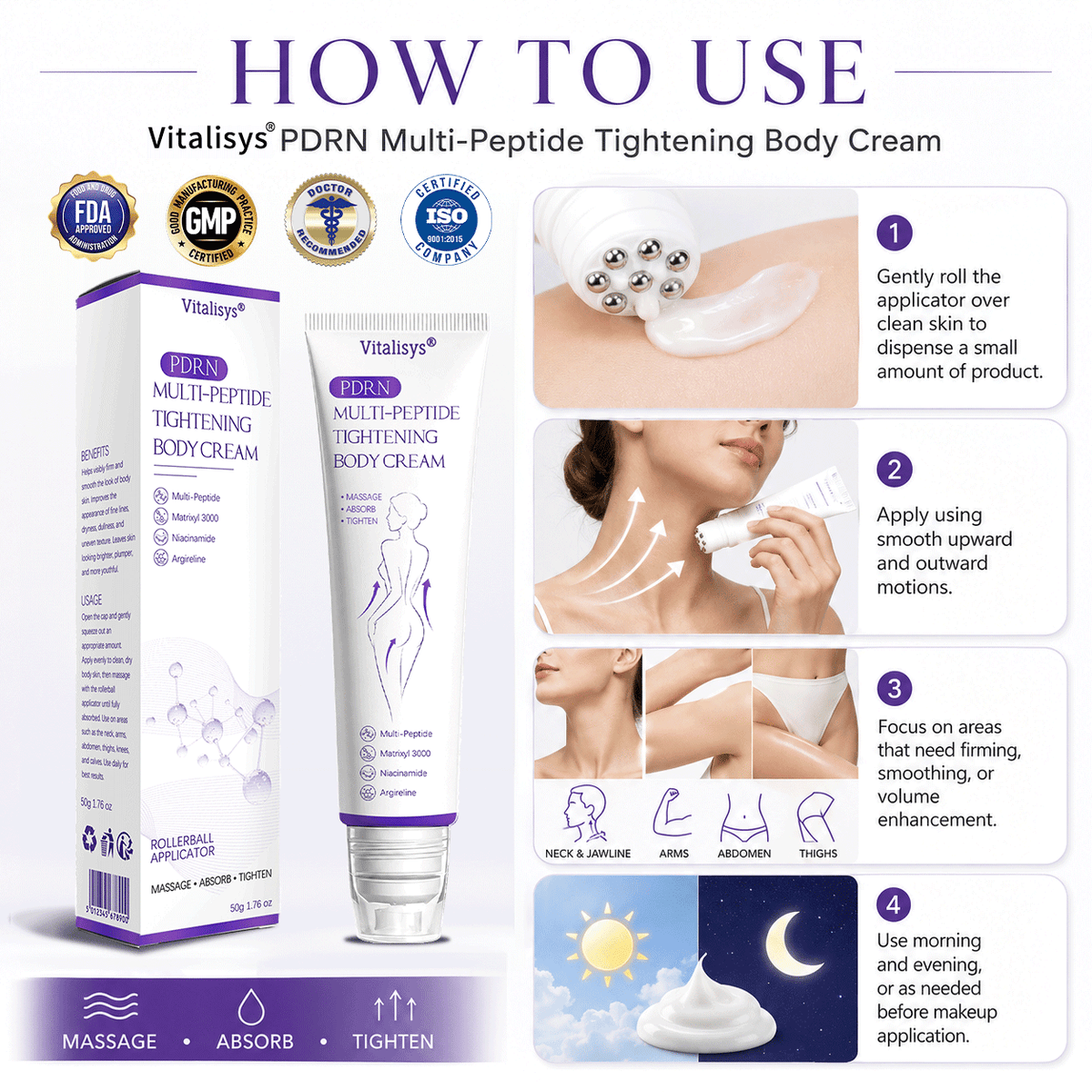 💎𝑽𝒊𝒕𝒂𝒍𝒊𝒔𝒚𝒔® 𝐏𝐃𝐑𝐍 𝐌𝐮𝐥𝐭𝐢-𝐏𝐞𝐩𝐭𝐢𝐝𝐞 𝐌𝐚𝐬𝐬𝐚𝐠𝐢𝐧𝐠 𝐁𝐨𝐝𝐲 𝐑𝐨𝐥𝐥𝐞𝐫 𝐂𝐫𝐞𝐚𝐦- 𝐀𝐧𝐭𝐢-𝐚𝐠𝐢𝐧𝐠, 𝐇𝐲𝐝𝐫𝐚𝐭𝐢𝐧𝐠, 𝐒𝐤𝐢𝐧 𝐅𝐢𝐫𝐦𝐢𝐧𝐠 & 𝐋𝐢𝐟𝐭𝐢𝐧𝐠, 𝐒𝐤𝐢𝐧 𝐑𝐞𝐩𝐚𝐢𝐫, 𝐄𝐯𝐞𝐧 𝐓𝐨𝐧𝐞, 𝐀𝐜𝐧𝐞 𝐚𝐧𝐝 𝐃𝐚𝐫𝐤 𝐒𝐩𝐨𝐭 𝐓𝐫𝐞𝐚𝐭𝐦𝐞𝐧𝐭, 𝐖𝐚𝐫𝐭 𝐚𝐧𝐝 𝐌𝐨𝐥𝐞 𝐑𝐞𝐦𝐨𝐯𝐚𝐥, 𝐚𝐧𝐝 𝐏𝐬𝐨𝐫𝐢𝐚𝐬𝐢𝐬 𝐑𝐞𝐥𝐢𝐞𝐟.